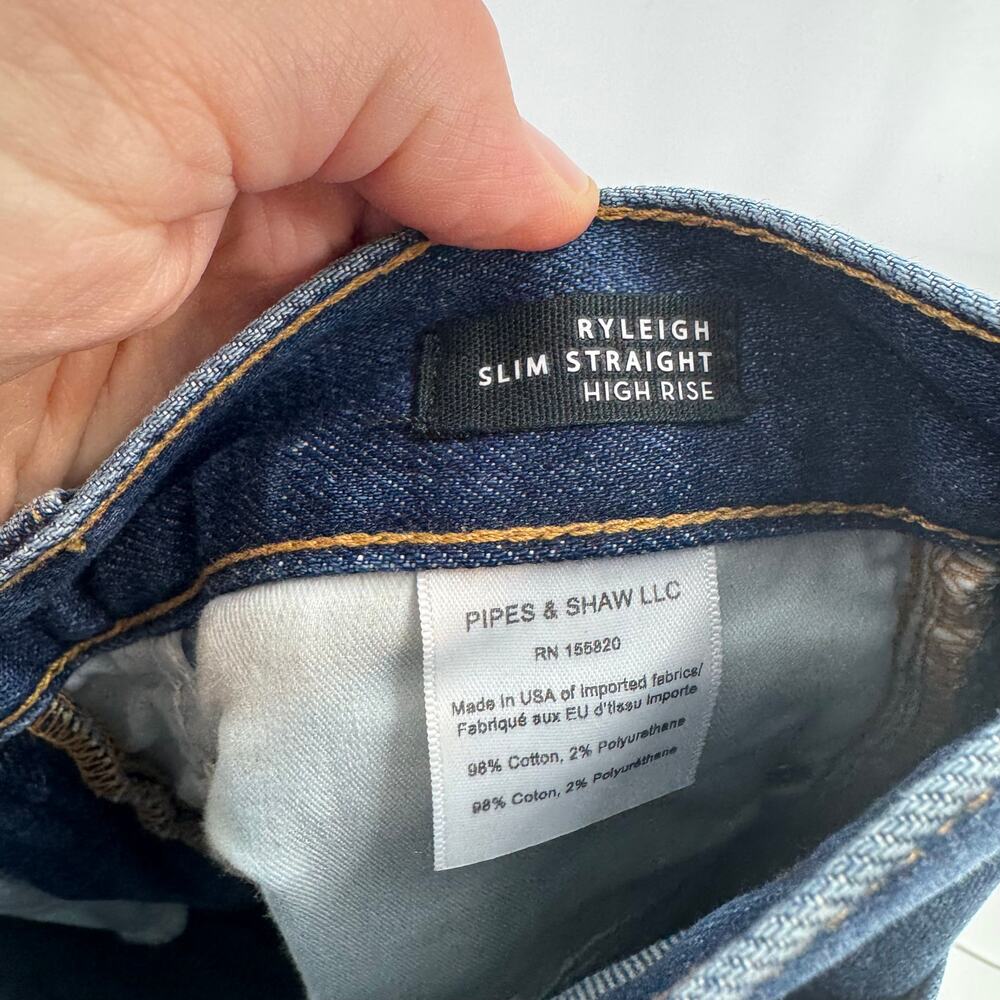 Veronica Beard Ryleigh High Rise Slim Jeans Cotton Blend Straight Leg Sz 23/000 - Picture 6 of 8